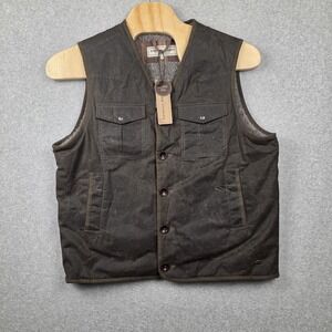 Farmers Market Vest Mens XL Green Waxed Canvas Vogar Wool Lined Workwear